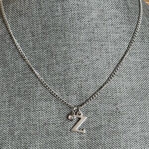 NWT Dainty Silver Letter Z Initial Necklace